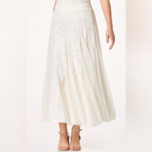 Cato Fashions Ivory Lacy Mesh Maxi Skirt 18/20